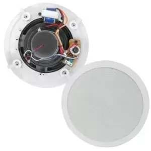 image of 6.5" Round Ceiling Wall Speaker 100V Line / 8 Ohm 2 Way Premium PA Surround