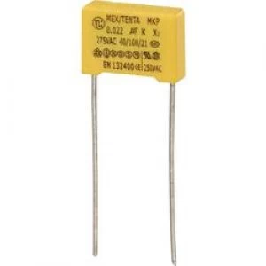 Image of MKP X2 suppression capacitor Radial lead 0.022 uF 275 V AC 10 10 mm L x W x H 13 x 4 x 9mm MKP X2