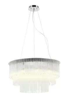 Image of Panama 9 Light Chrome Crystal Pendant Ceiling Light