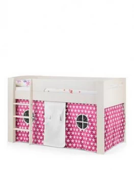 image of Julian Bowen Nova Mid Sleeper Bed With Pink Star Tent