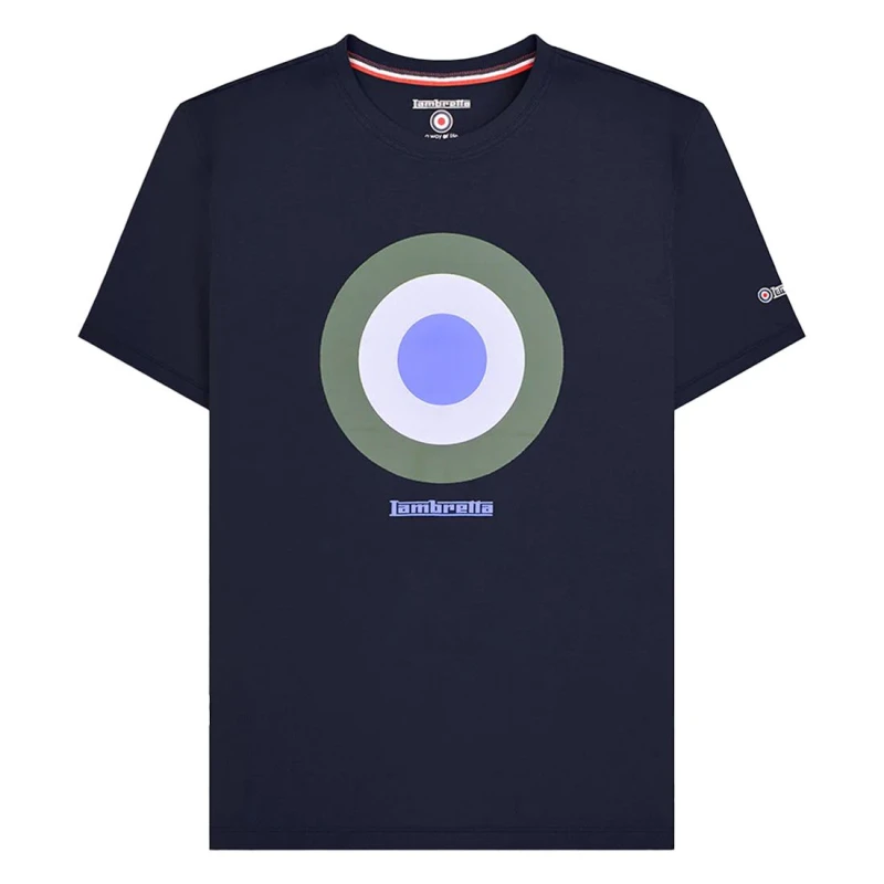 Image of Lambretta Lambretta Men SS24 Target T-Shirt in Navy Size: 3X-Large Navy XXXL Male 5063703649957
