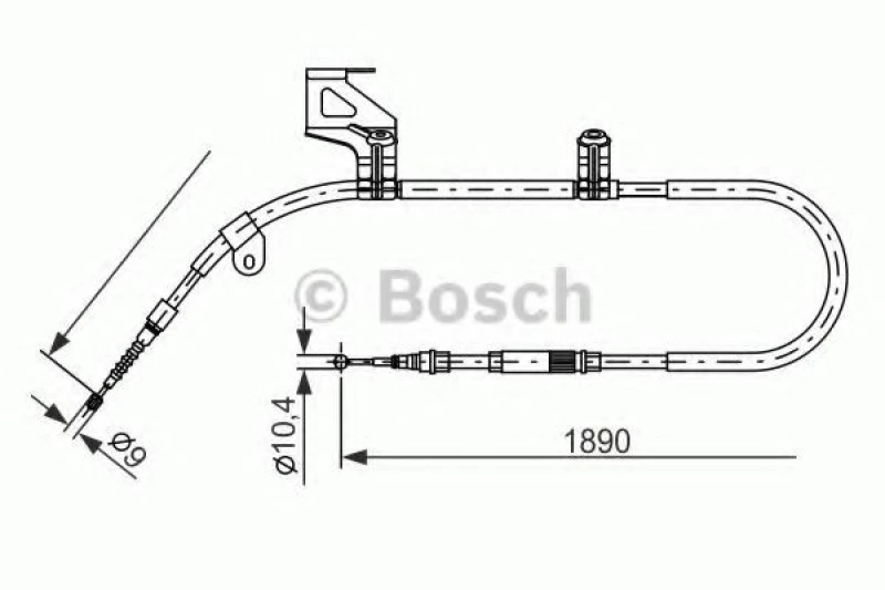 Image of Handbrake cable Bosch 1 987 477 803