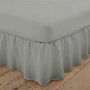 Image of Poetry Plain Dye 144 Thread Count Combed Yarns Dark Grey Double Platform Valance - Grey - Charlotte Thomas
