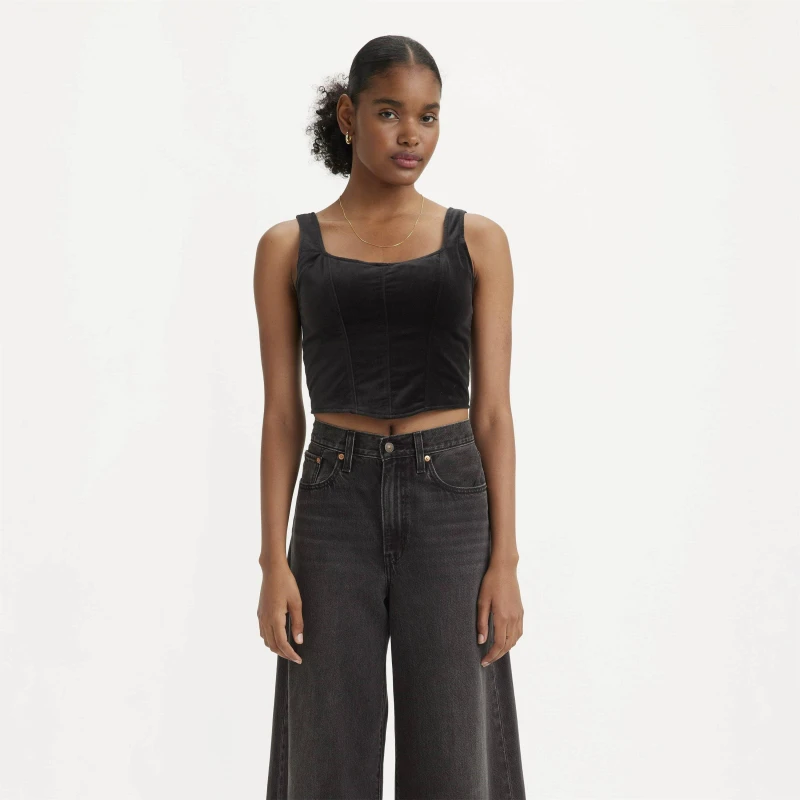 Image of Levis Levis Lennox Corset Top Caviar - Black 12