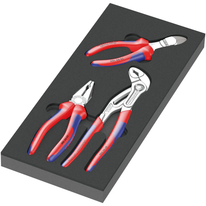 Image of Wera 9780 Foam Insert Tray and 3 Piece Knipex Pliers Set 5150180001