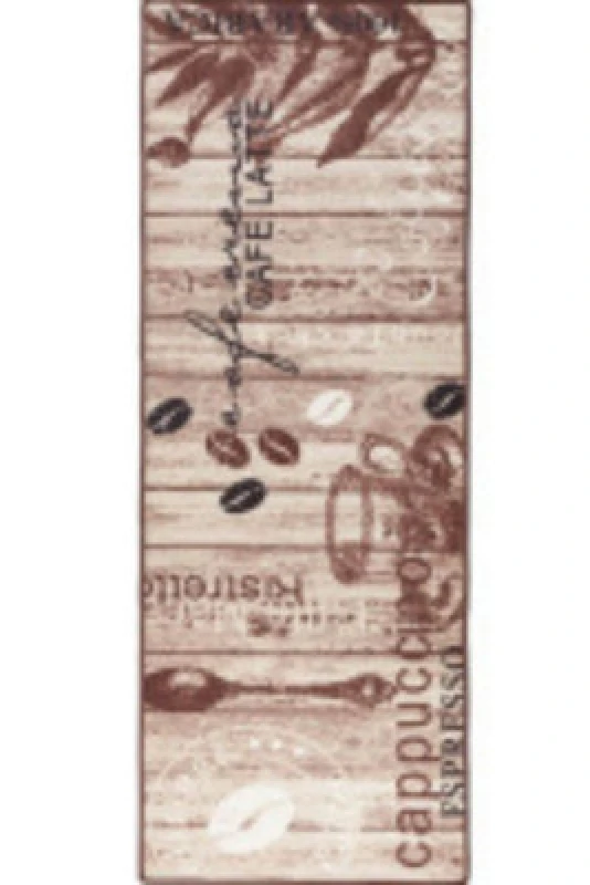 Image of The Rugs Design Velours Kitchen Runner Rug Non Slip Durable Comfort Mat In Brown
