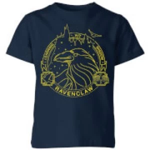 image of Harry Potter Ravenclaw Raven Badge Kids T-Shirt - Navy - 11-12 Years