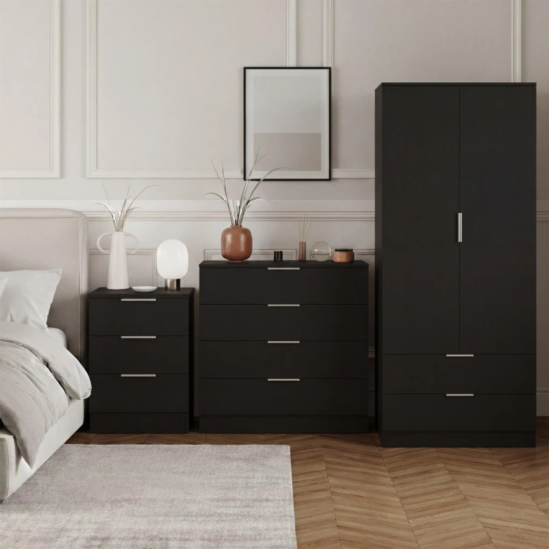 Image of Lassic Vida Designs Trega 3 Piece Bedroom Set 3 Black unisex 3 Piece