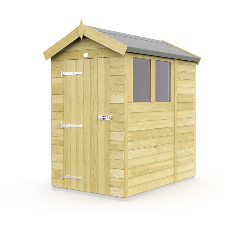 Image of Flat Pack Sheds DIY Sheds 4 x 7 Apex Shed, Brown 4X7AFF