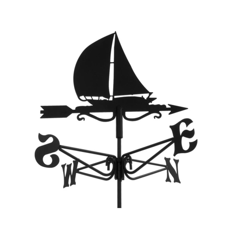Image of Buttercup Farm Mini Yacht Weathervane - Steel - L38 x W38 x H52cm - Black Unisex