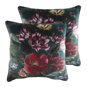 Image of Evans Lichfield Eden Bloom Twin Pack Polyester Filled Cushions Multi
