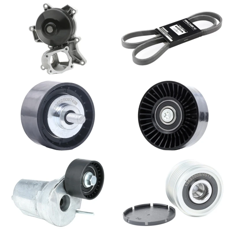 Image of RIDEX 4172P0010 Water Pump + V-Ribbed Belt Kit with water pump, Check alternator freewheel clutch & replace if necessary Water Pump + V-Ribbed Belt K