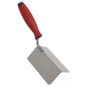 image of Sealey Stainless Steel External Corner Trowel - Rubber Handle - 120 x 60mm