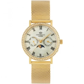 Image of Continental Pearl and Gold 'Moon Phase / Day Date' Ladies Watch - 19501-lm202471