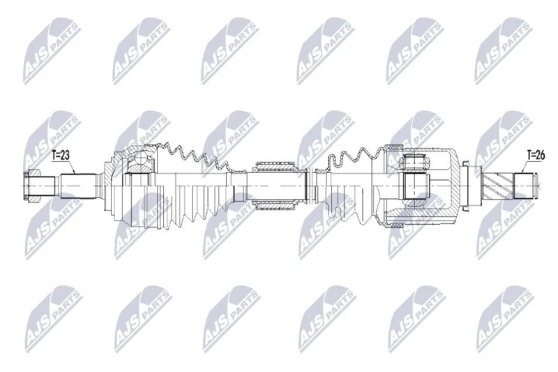 Image of NTY NPW-RE-263 Drive shaft 6-Speed Manual Transmission, Front Axle Left Drive Shaft (13)