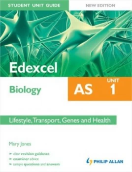 Image of Edexcel As Biology. Unit 1 Lifestyle Transport Genes and Health by Mary Jones Paperback
