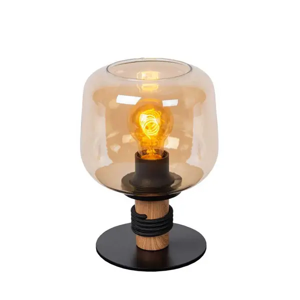 image of Lucide Lucide Ilona Glass Table Lamp - Amber