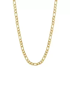 image of Yellow Gold Plated Stainless Steel Figaro Link Chain Necklace