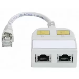 Image of Telegaertner RJ45 Networks Y adapter CAT 5e [2x RJ45 socket - 1x RJ45 plug] 15.00cm White