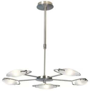 image of Linea Verdace Ribble Multi Arm Pendant Ceiling Light Satin Nickel