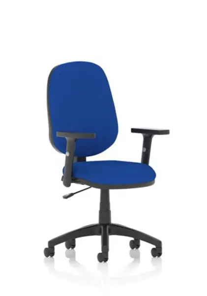 Image of Eclipse I Lever Task Operator Chair Bespoke With Height Adjustable Arms In Admiral Blue