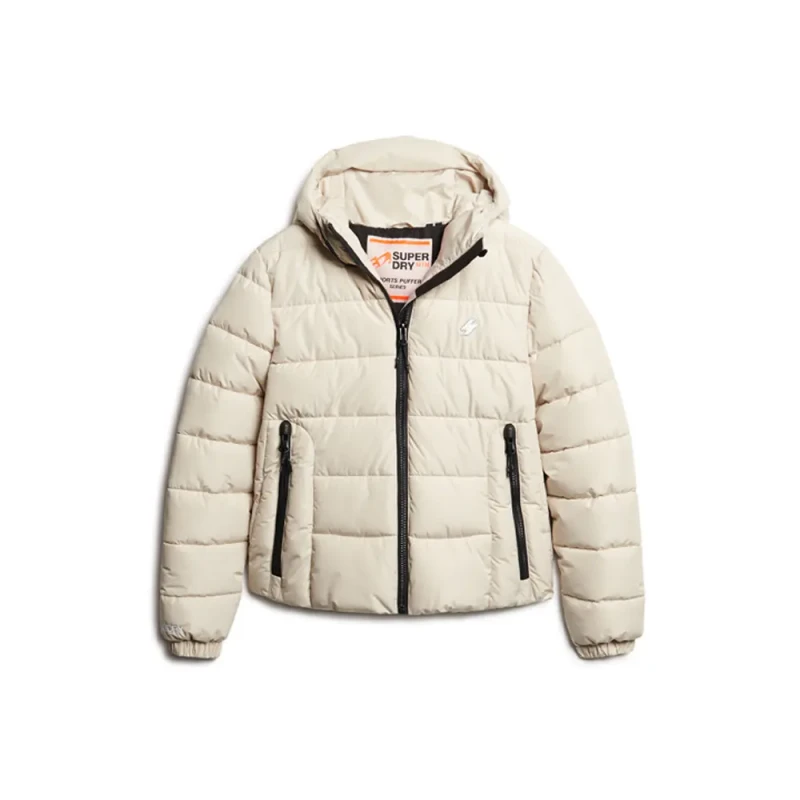Image of Superdry Hooded Puffer Jacket Superdry Spirit Sports Blanc Female M