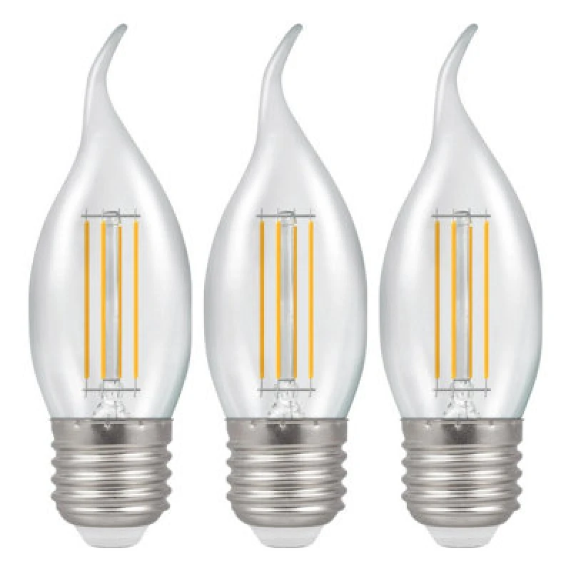 Image of Crompton Lamps LED Bent Tip Candle 2.2W E27 Filament Warm White Clear