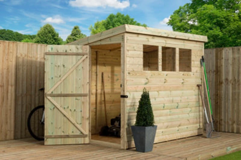 Image of Empire Sheds Empire 2500 Pent 7X7 Pressure Treated Tongue And Groove Wooden Garden Shed Door Left Side Panel (7' X 7' / 7ft X 7ft) (7X7)
