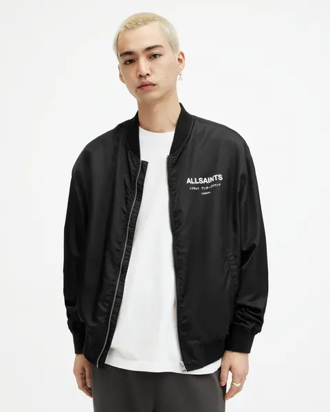 image of AllSaints Underground Relaxed Fit Bomber Jacket