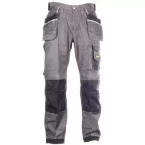 Snickers DuraTwill Trousers With Holster Pockets (Grey/Black) 32'' L 30'' W - Grey/Black