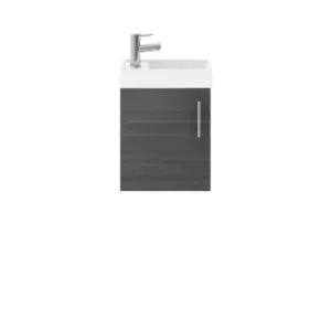 image of Nuie Vault 400mm Wall Hung Cabinet & Basin - Anthracite Grey