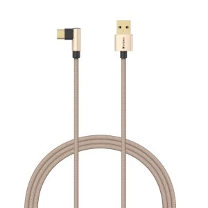 Image of Verbatim L-Shaped Type C to USB-A Cable (1.2m) 66194 - Gold