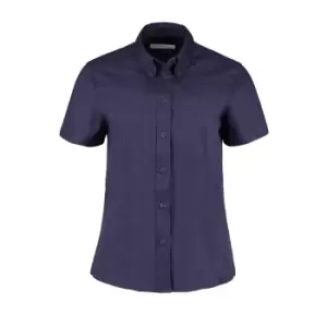 Image of Kustom Kit Ladies Corporate Oxford Short Sleeve Shirt (10) (Midnight Navy)