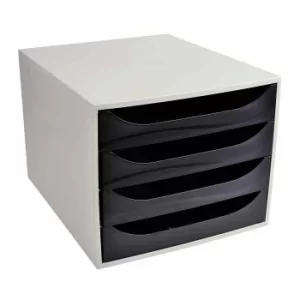 Image of Exacompta Ecobox Drawer Set Office, Grey/Black, Pack of 1