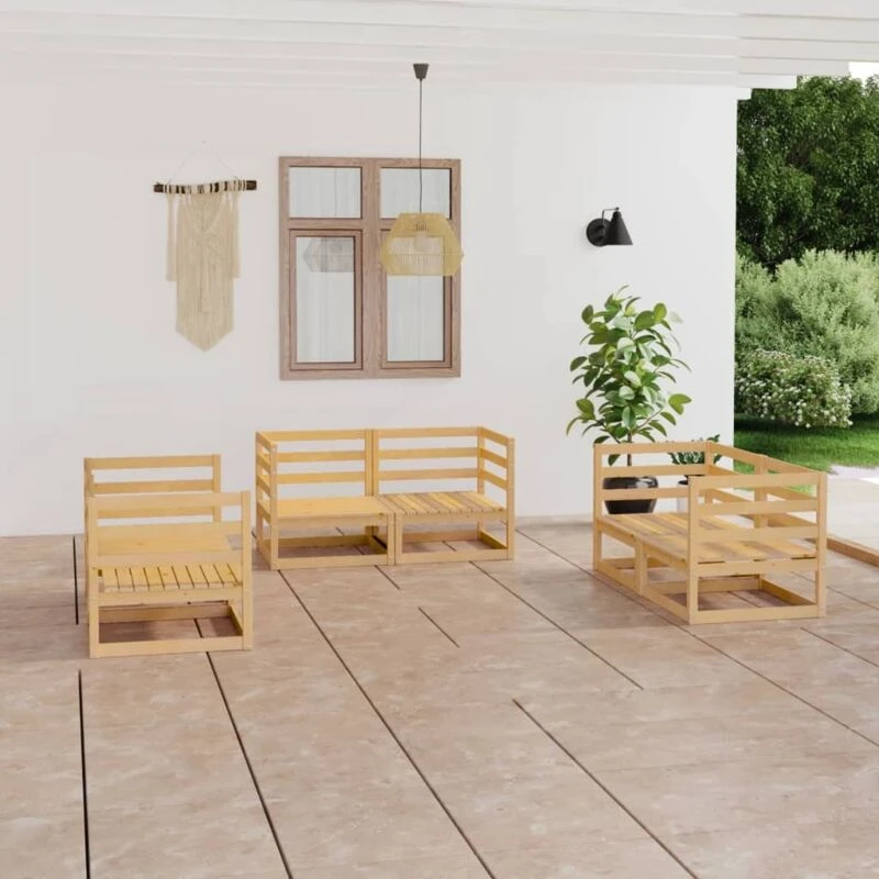 Image of VIDAXL 6 Piece Garden Lounge Set Solid Pinewood Vidaxl 8720286465424