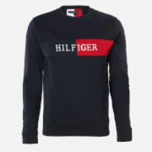 image of Tommy Hilfiger Mens Intarsia Sweatshirt - Desert Sky - L