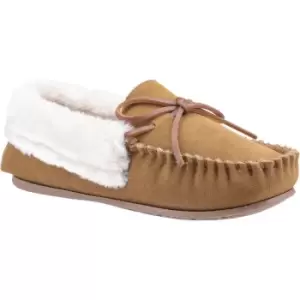 image of Cotswold Womens Sopworth Slip On Suede Moccasin Slippers UK Size 3 (EU 36)