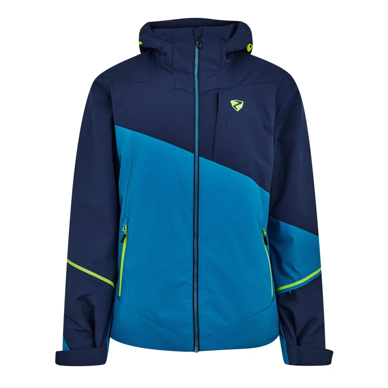 Image of Ziener Mens Timpa Weather-Resistant Ski Jacket Blue male Small