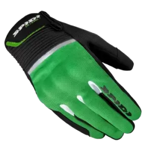 Image of Spidi Flash CE Black Kawasaki Green Gloves 2XL