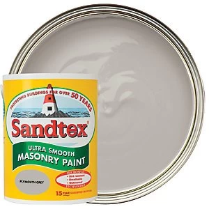 image of Sandtex Ultra Smooth Masonry Paint - Plymouth Grey 5L