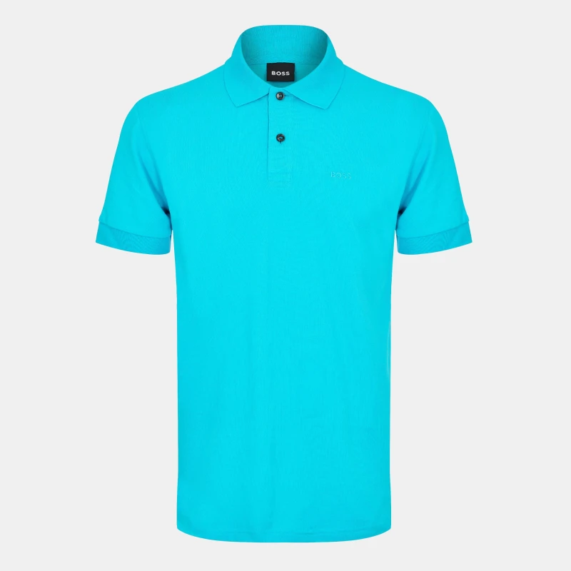 Image of Boss Mens Firenze Short-Sleeve Polo Shirt Open Blue male S