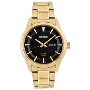 Image of Seiko SNE368P9 Solar Movement Gold Plated Stainless Steel Bracelet Watch