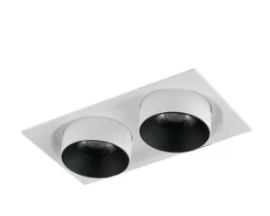 image of Outsider Integrated LED Adjustable Twin Recessed Downlight, White, 3000K