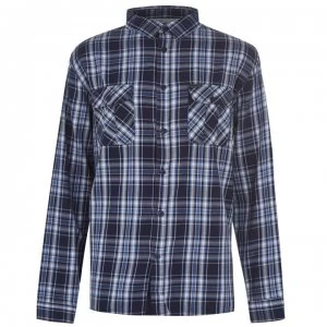 Image of Firetrap Long Sleeve Twick Shirt - Navy/Blue