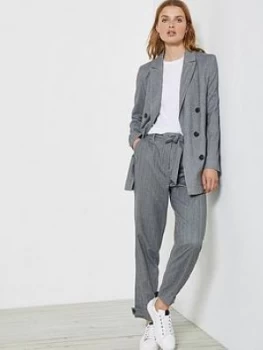 image of Mint Velvet Herringbone Sports Pant - Grey, Size 10, Women