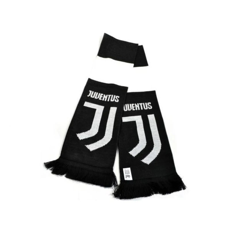 Image of Juventus Fc Mens Supporters Bar Scarf in Black Male One Size