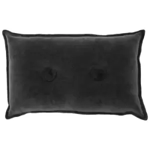 Image of Bobble Velvet Cushion Charcoal Grey
