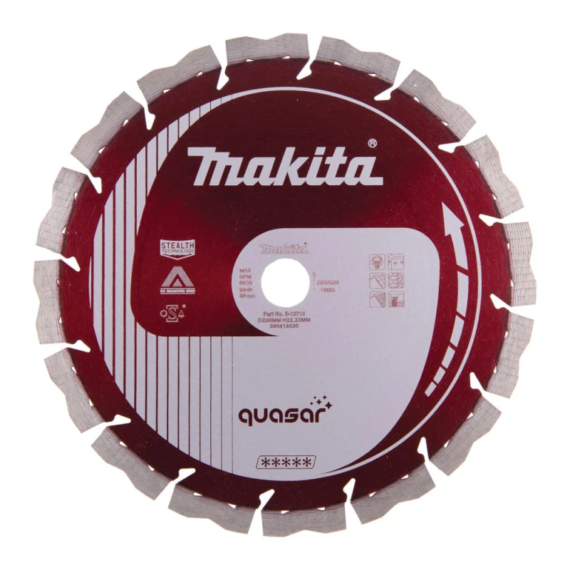 Image of Makita Quasar Stealth Dry & Wet Diamond Wheel Cutting Disc 230mm 2.6mm Pack of 1 B-12712