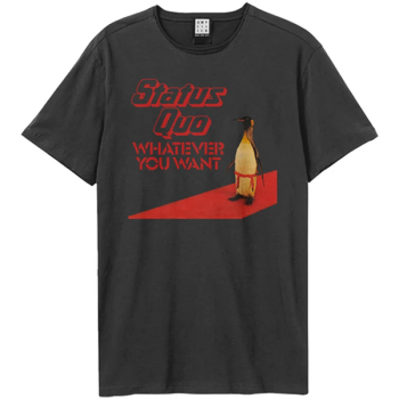 Image of Amplified Amplified Men Whatever Penguin T-Shirt in Charcoal Size: X-Small Charcoal XS Male 5063703943864