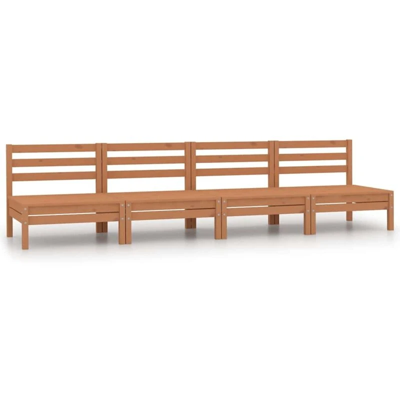 Image of VIDAXL Garden Middle Sofas 4 pcs Honey Brown Solid Pinewood Vidaxl 8720286659090